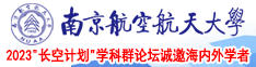 抽插嗯啊视频南京航空航天大学2023“长空计划”学科群论坛诚邀海内外学者